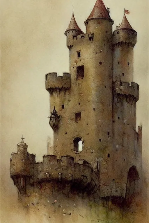 Prompt: ( ( ( ( ( 1 9 5 0 s fair tail medieval castle. muted colors. ) ) ) ) ) by jean - baptiste monge!!!!!!!!!!!!!!!!!!!!!!!!!!!!!!