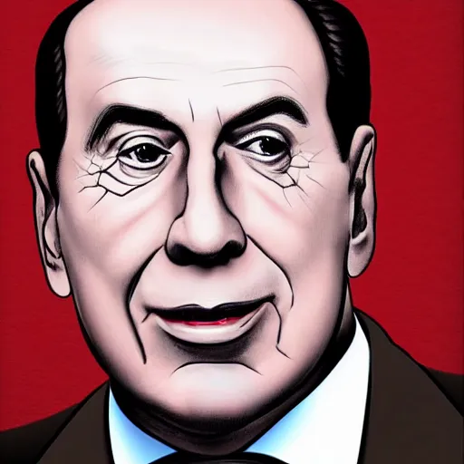 Image similar to a realistic portrait of silvio berlusconi