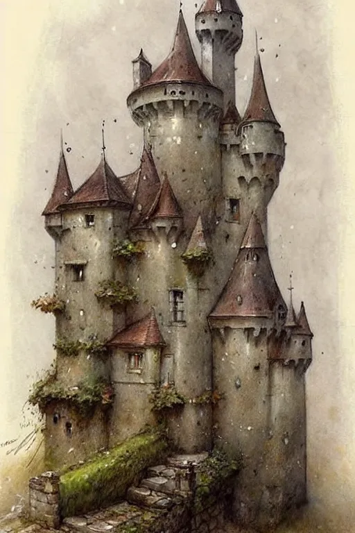 Image similar to (((((1950s castle. muted colors.))))) by Jean-Baptiste Monge !!!!!!!!!!!!!!!!!!!!!!!!!!!