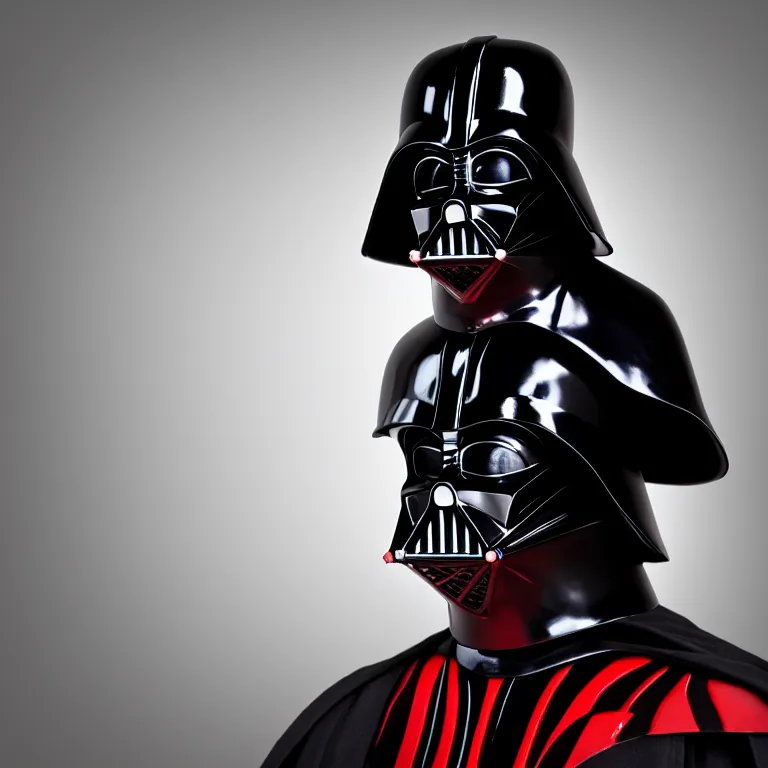 Image similar to darth vader bust shot, studio photo, hdr, dynamic lighting, red and black colors only, 8 k