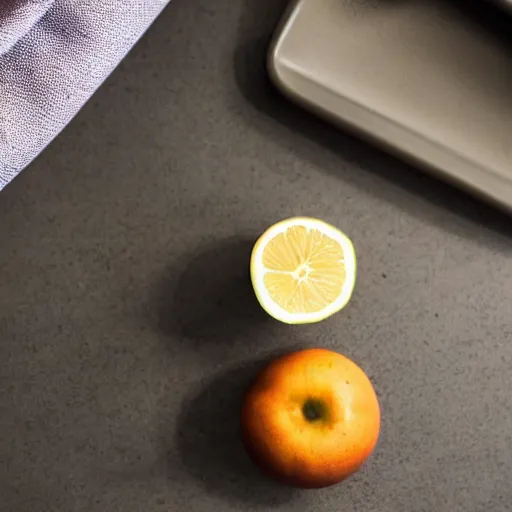 Image similar to three objects stacked on a kitchen countertop