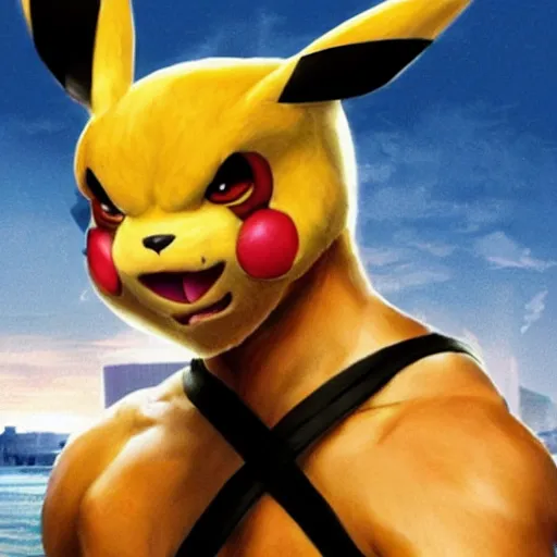 Image similar to Vin Diesel as a pokemon monster