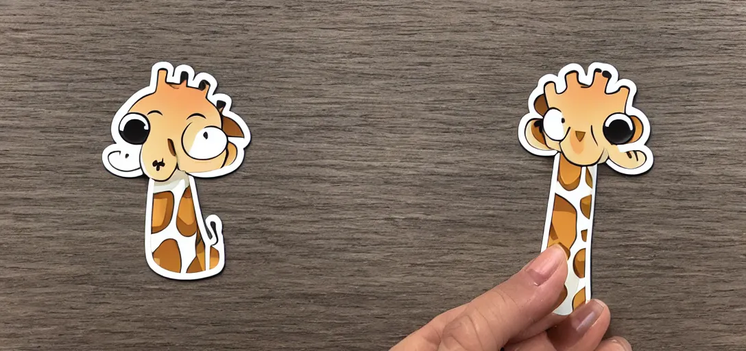 Prompt: sticker of giraffe cute