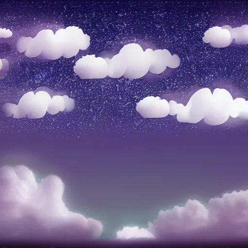 Image similar to world of light, sparkles, fluffy clouds, hope