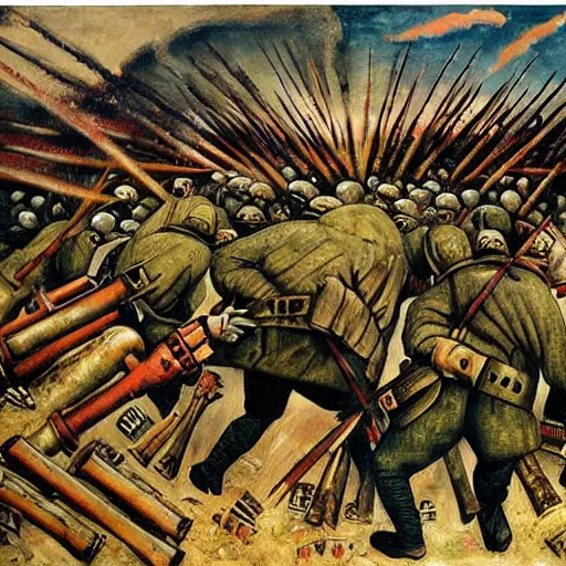 Image similar to war in the trenches by otto dix