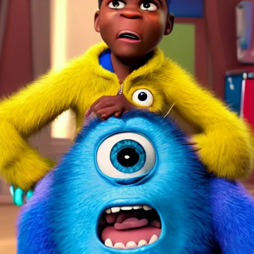 Prompt: kevin hart in monsters inc