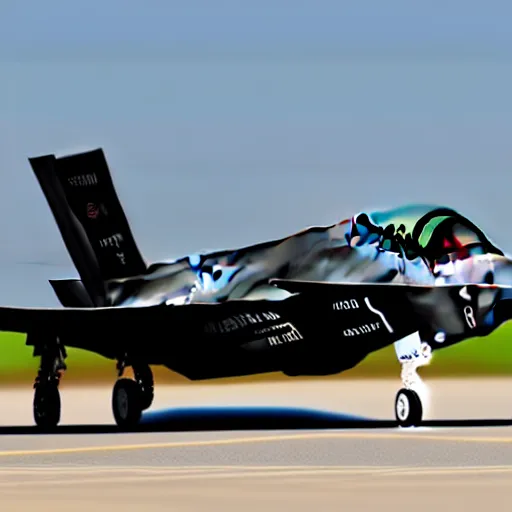 Image similar to The F-35 in the style of the Space Shuttle, black belly, white cloth top