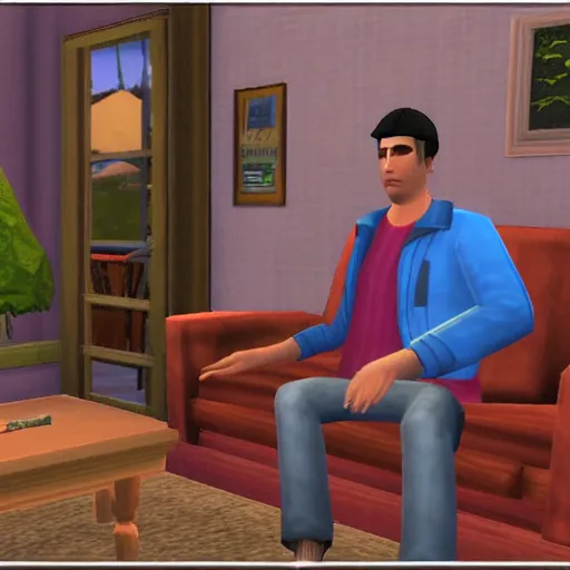 Image similar to holden caulfield in the sims 2
