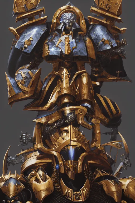 Image similar to queen portrait heros warhammer 4 0 k horus heresy fanart - the primarchs emperor by johannes helgeson animated with vfx concept artist & illustrator global illumination ray tracing hdr fanart arstation zbrush central hardmesh 8 k octane renderer comics stylized