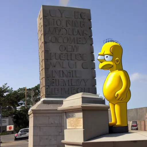Prompt: a statue of homer simpson