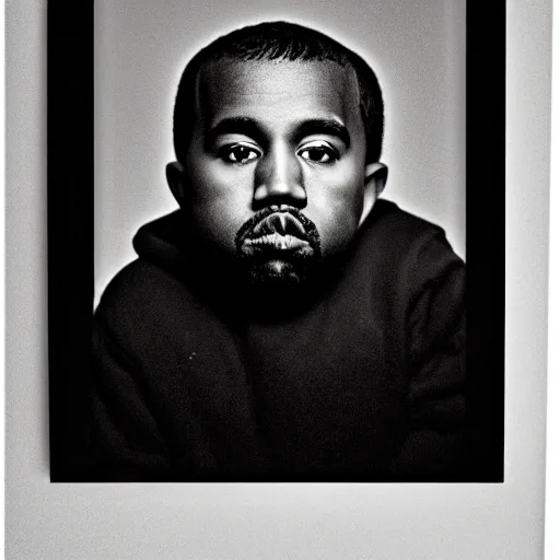 Image similar to a ( ( chiaroscuro lighting portrait ) ) of kanye west ( ( ( dressed as teddy bear mascot ) ) ), black background, portrait by julia margaret cameron, shallow depth of field, 8 0 mm, f 1. 8