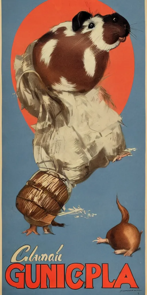 Prompt: a 1 9 2 0 s poster advertising guinea pigs