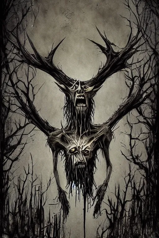 Image similar to mad wendigo artwork by ben templesmith