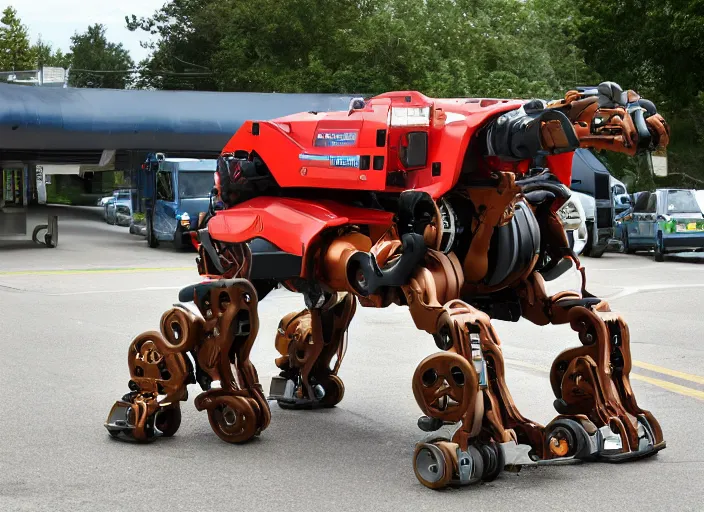 Image similar to large legged vehicle for road travel, large quadruped robot for public transportation