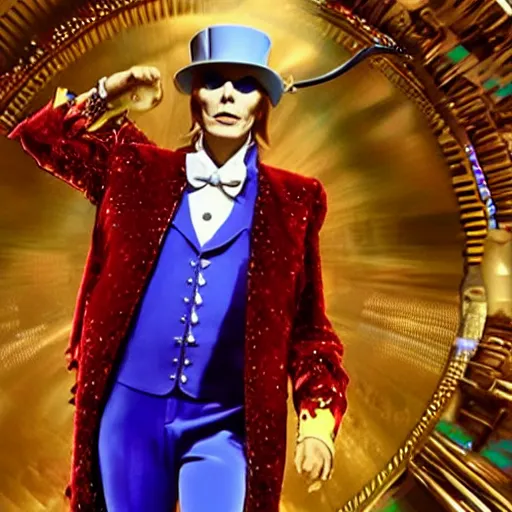 Prompt: David Bowie as Willy Wonka stunning awe inspiring 8k hdr