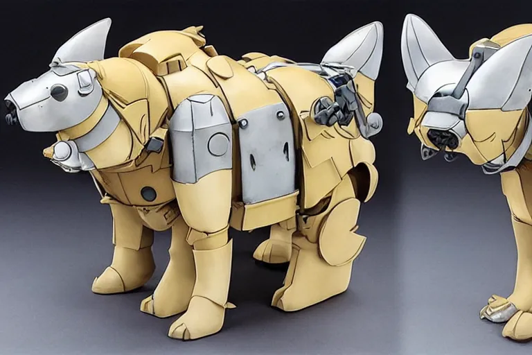 Image similar to heavily armoured mechanical corgi by studio ghibli