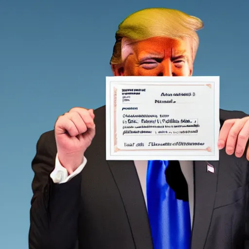 Prompt: full body photo of a donald trump receiving brown corruption envelope in a realistic photo style