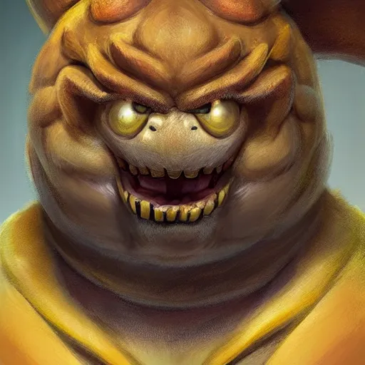 Image similar to bowser from super mario as realistic yellow turtle character art portrait, matte fantasy painting, deviantart artstation, by jason felix by steve argyle by tyler jacobson by peter mohrbacher, cinema c 9. 0