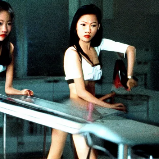 Prompt: Thai women in American Psycho (1999)