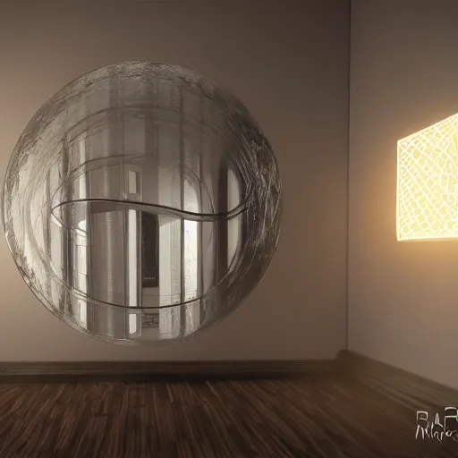 Prompt: 3 d magic floating ethereal mirror, ray traced, octane render, video game item, magical, product design