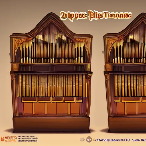 Image similar to 2.5d pipe organ video game concept art, unique, organic, award winning