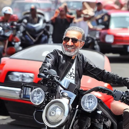 Image similar to king Mohammed 6 riding harley