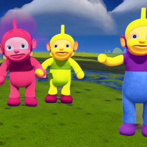 Prompt: teletubbies in half - life 2