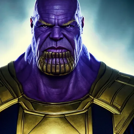 Image similar to Putin as thanos, Cinematic, Portrait, Ultra-HD, Beautiful Lighting, insanely detailed and intricate, hypermaximalist, elegant, ornate, hyper realistic, super detailed