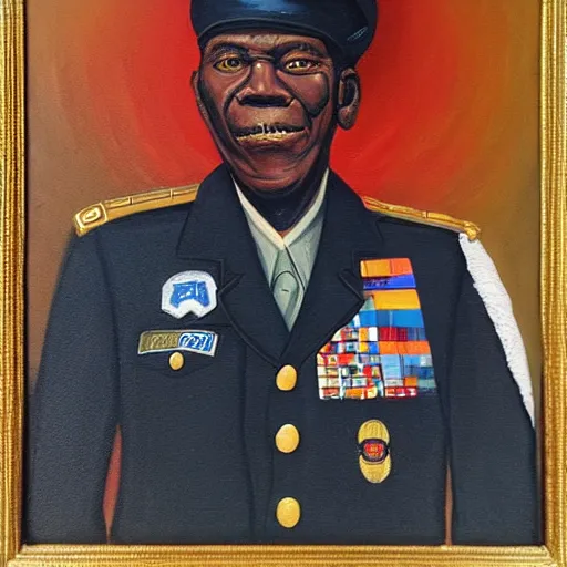 Image similar to “Oil painting of Buddy Guy as a World War 1 general, 4k”