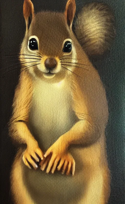 Image similar to Painting of a squirrel in a style of Mona Lisa