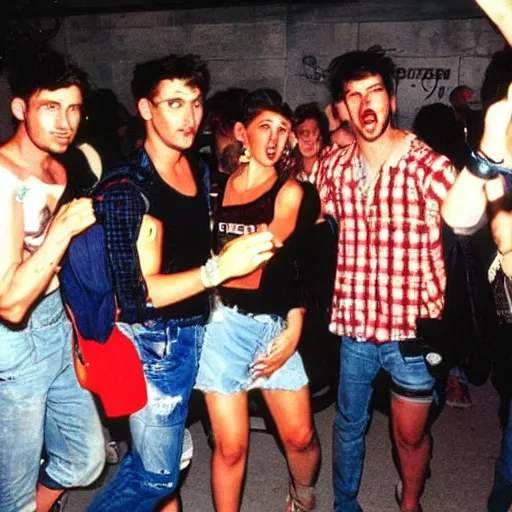 Prompt: hard party in 90s