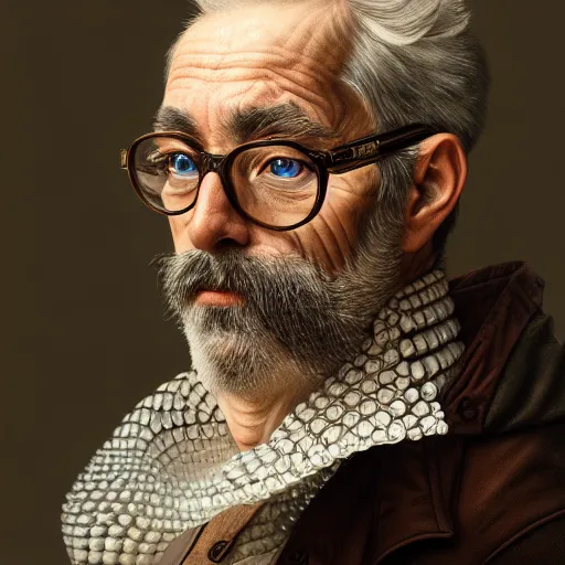 Prompt: highly detailed intricate masterpiece portrait painting of a scientist, sharp focus, award - winning, trending on artstation.