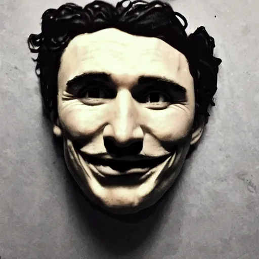 Prompt: pumpkin carving of james franco face, jack - o'- lantern, realism, cinematic, centered, dramatic lighting, ultra detailed