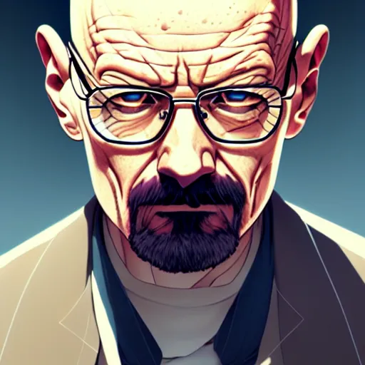 Image similar to walter white, portrait shinkai makoto studio ghibli studio key hideaki anno sakimichan stanley artgerm lau rossdraws james jean marc simonetti elegant highly detailed digital painting artstation pixiv