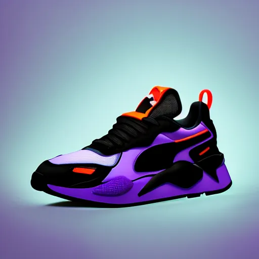 Image similar to puma rs - x sneakers, james jean style, vfx art, unreal engine render, claymation style, colourful, volumetric light, digital painting, digital illustration, dramatic light,