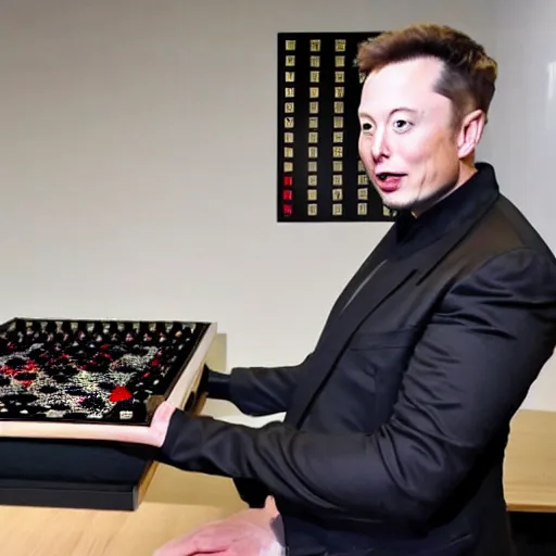 Prompt: Elon musk playing baduk