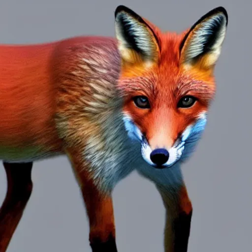 Image similar to Half-horse half-fox, species fusion, selective breeding, 🦊🐴👶