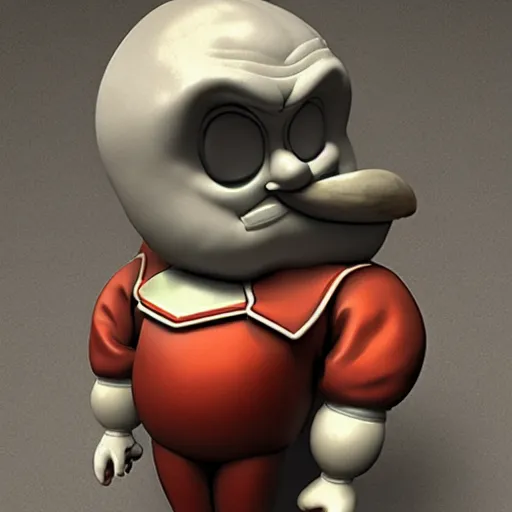 Prompt: epic marble statue of dr robotnik, photo, chiaroscuro