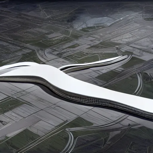 Prompt: LaGuardia if it were designed by zaha hadid