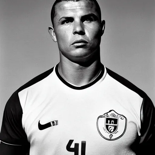 Prompt: real ronaldo by yousuf karsh, head and shoulders, faint smile