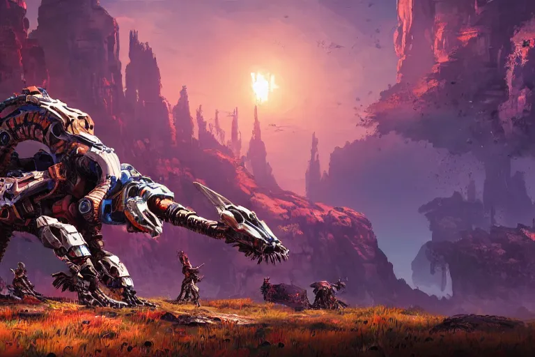 Image similar to burrower machine mecanical creature robot of horizon forbidden west horizon zero dawn bioluminiscence global illumination ray tracing hdr fanart arstation by ian pesty and alena aenami artworks in 4 k