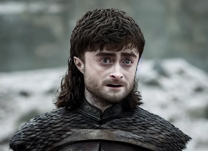 Image similar to daniel radcliffe as gelthinors in game of thrones, live action film, cinematic photo, clear hd image