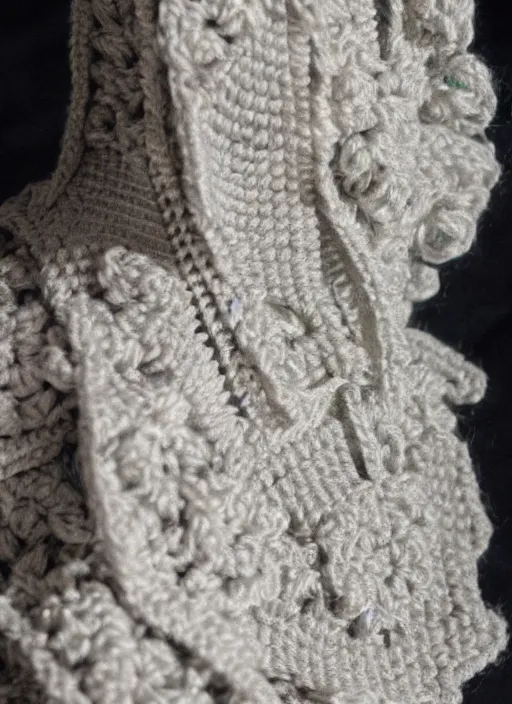 Prompt: crochet of drizzt do'urden, very detailed, complex, intricate, different colors, high quality, Sigma 50mm f/1.4