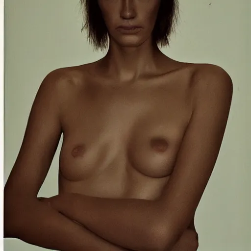 Prompt: portrait of a beautiful girl by Vanessa Beecroft :: no skin