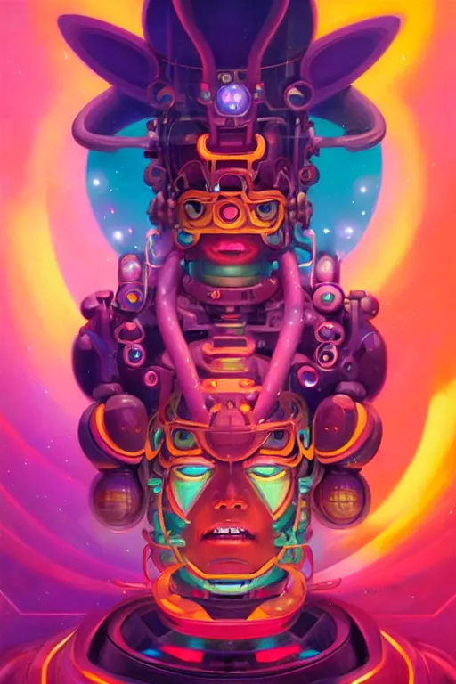 Image similar to Psychedelic Neon Japanese Portrait of Galactus by Peter Mohrbacher