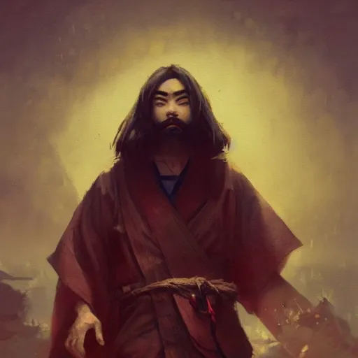 Image similar to saito musashibo benkei, high detail, dramatic light, digital art, painted by seb mckinnon, painted by greg rutkowski, trending on artstation