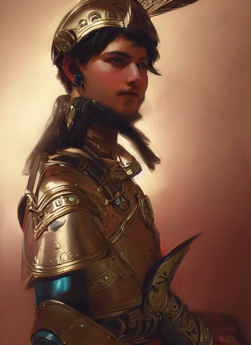 Prompt: portrait of an ancient roman character in ornate armor, by ilya kuvshinov, sharp focus, by thomas lawrence, by bayard wu, trending on artstation, masterpiece