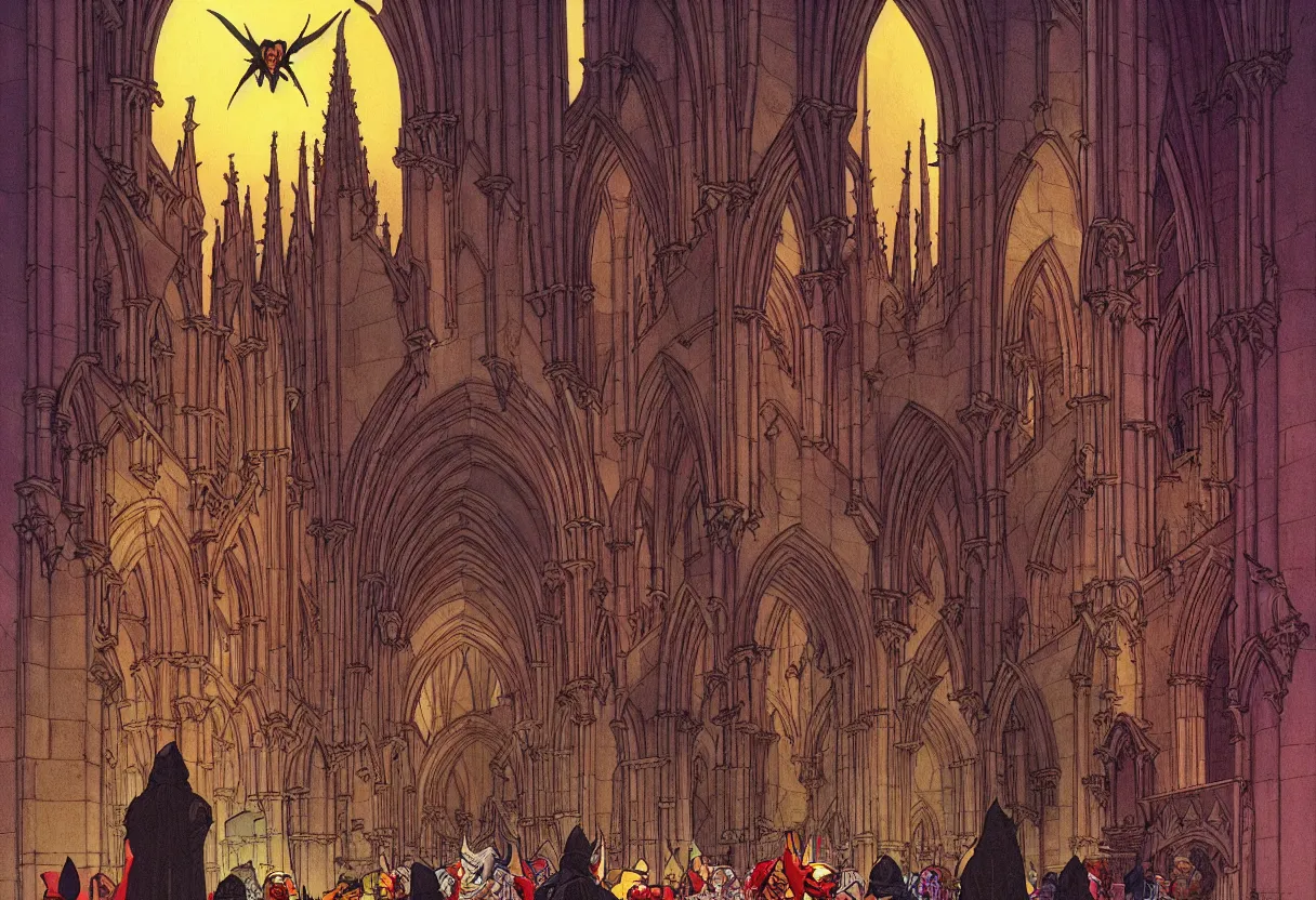 Image similar to devils in the cathedral by moebius