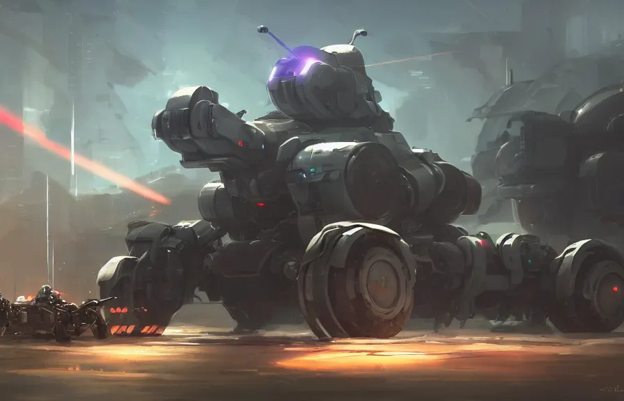 Prompt: concept art of a robotic spider tank with a large laser cannon, key visual, ambient lighting, highly detailed, digital painting, artstation, concept art, sharp focus, by makoto shinkai and akihiko yoshida and hidari and wlop