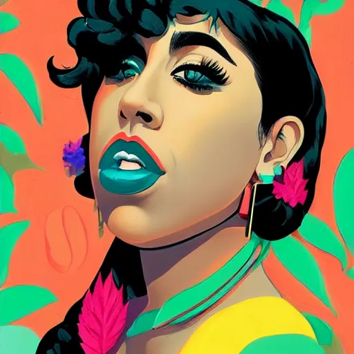 Image similar to kali uchis profile picture by sachin teng, ganja, marijuana, organic painting, hard edges, masterpiece, smoke, asymmetrical, matte paint, energetic